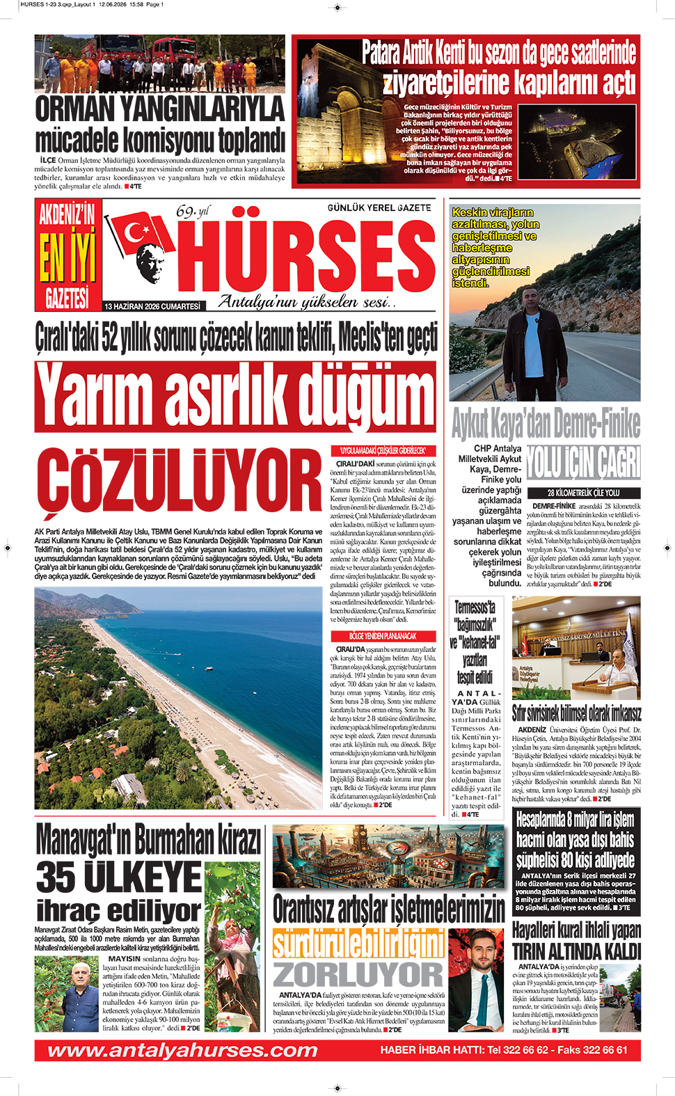 ANTALYANIN YÜKSELEN SESİ HÜRSES 13 HAZİRAN 2026
