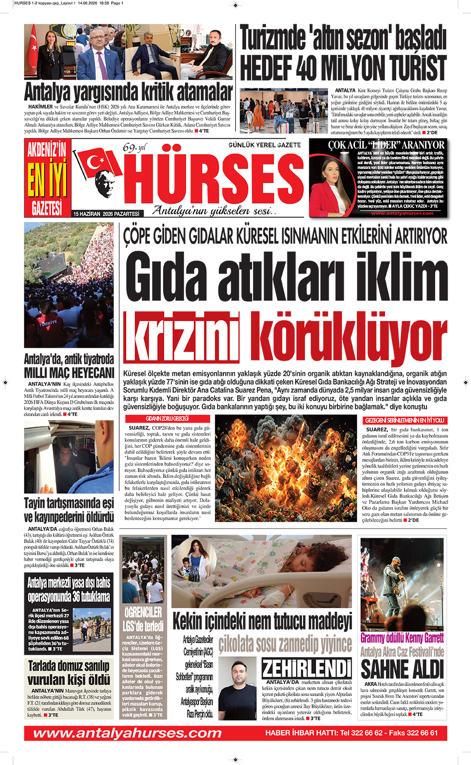 ANTALYANIN YÜKSELEN SESİ HÜRSES 15 HAZİRAN 2026