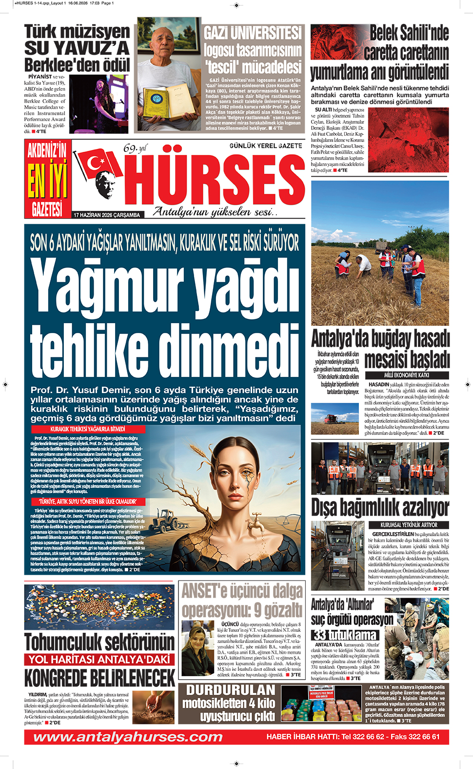 ANTALYANIN YÜKSELEN SESİ HÜRSES 17 HAZİRAN 2026