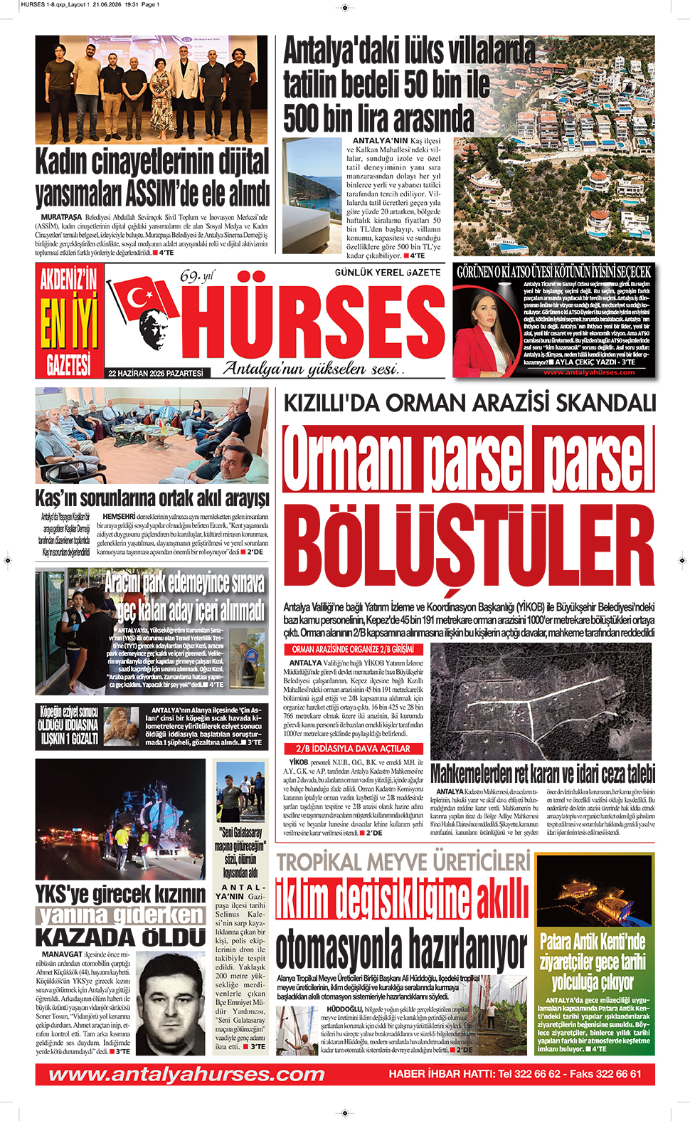 ANTALYANIN YÜKSELEN SESİ HÜRSES 22 HAZİRAN 2026