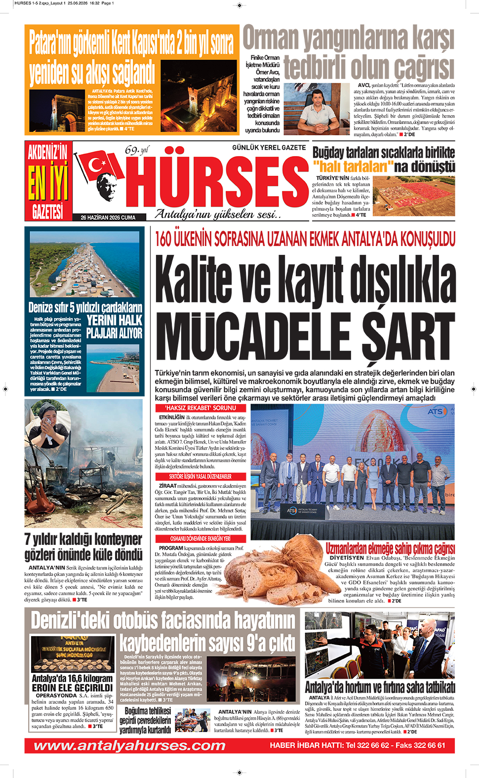 ANTALYANIN YÜKSELEN SESİ HÜRSES 26 HAZİRAN 2026