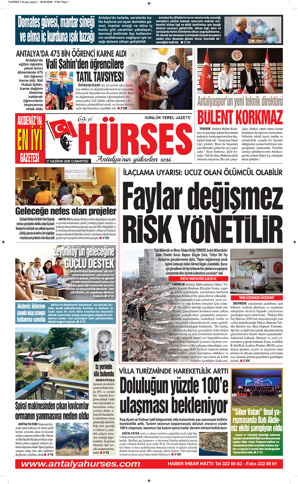 ANTALYANIN YÜKSELEN SESİ HÜRSES 27 HAZİRAN 2026