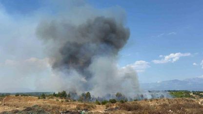 Aksu’da orman yangınına havadan ve karadan müdahale