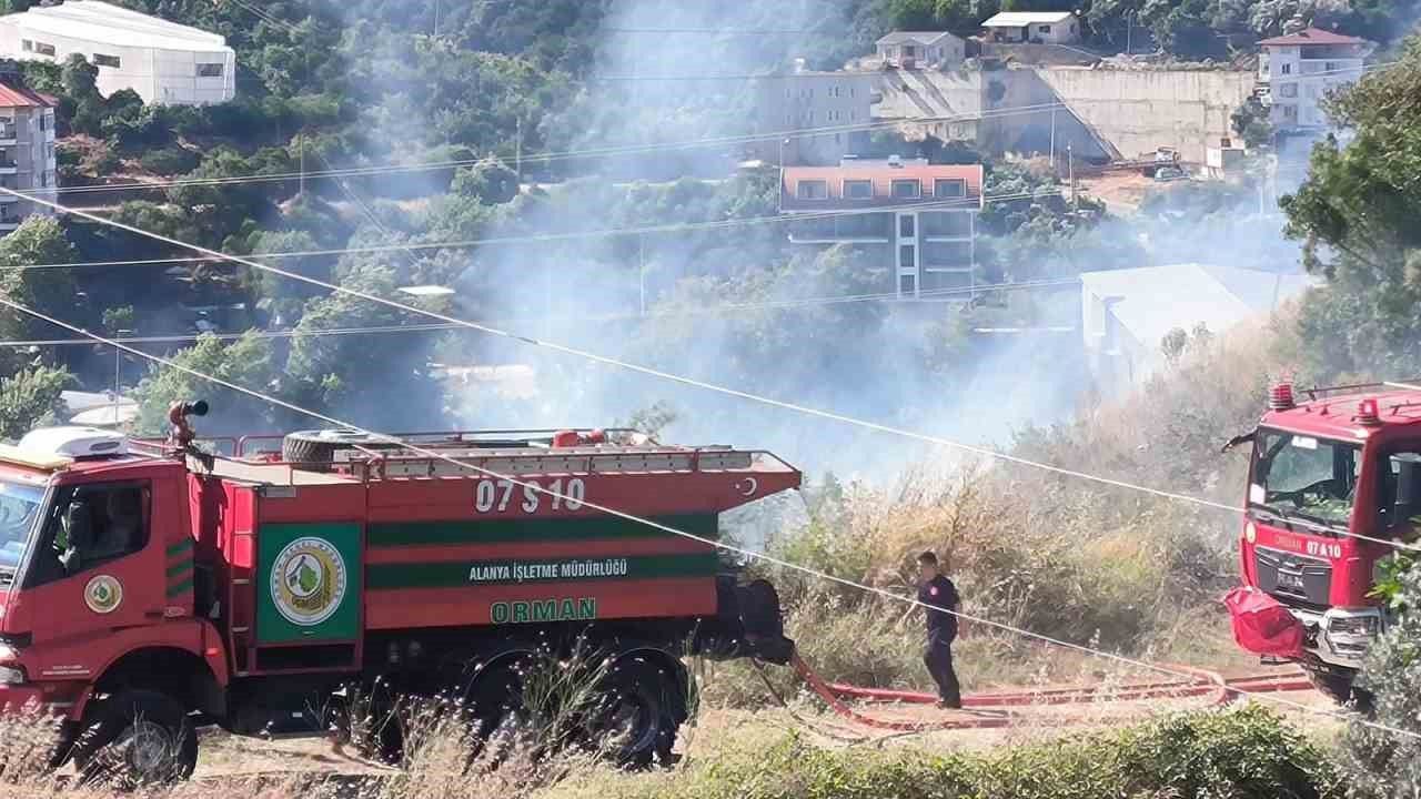 Alanya’da zirai alanda çıkan yangında 1 dönüm zarar gördü