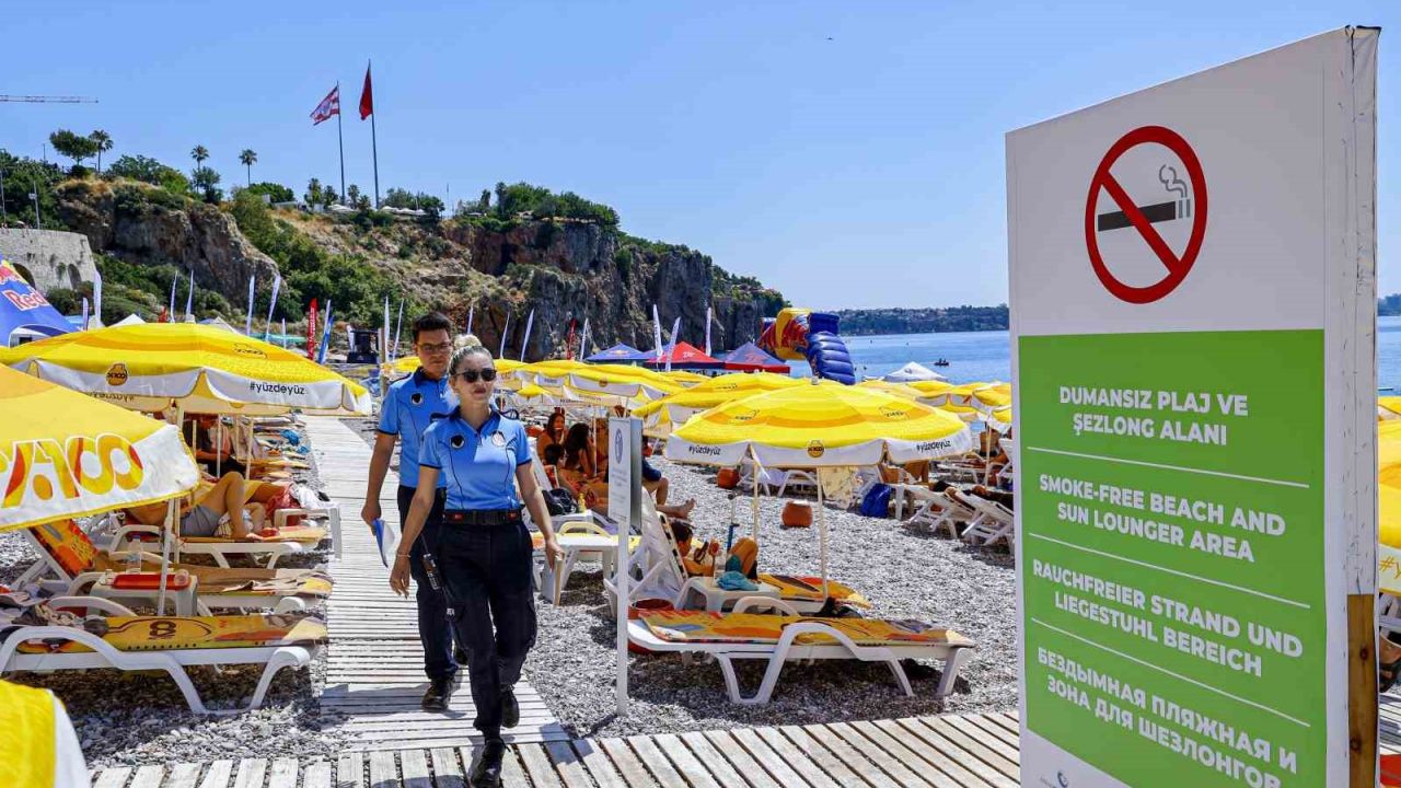 Büyükşehir zabıtasından ’Dumansız plaj’ uygulaması denetimi