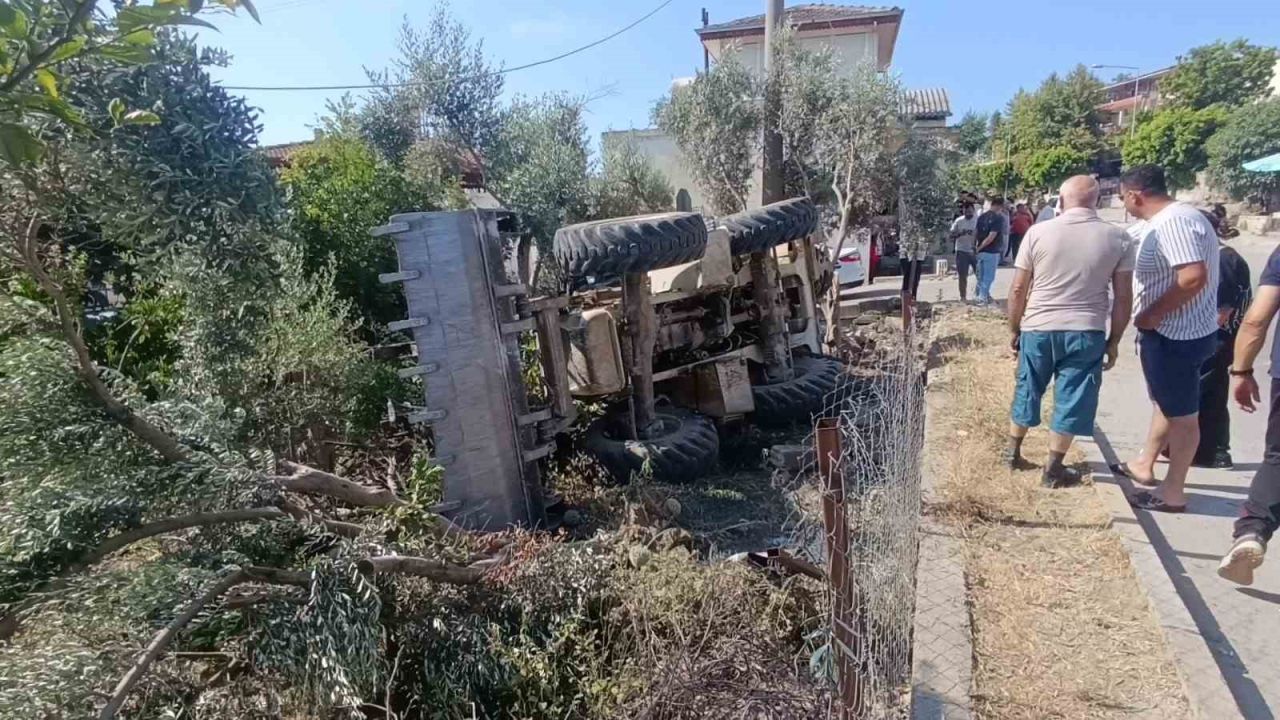 Bahçeye devrilen iş makinesinin sürücüsü hayatını kaybetti