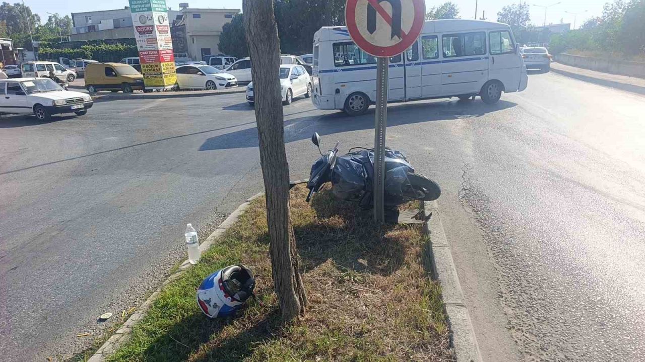 Manavgat’ta otomobil ile motosiklet çarpıştı: 1 yaralı
